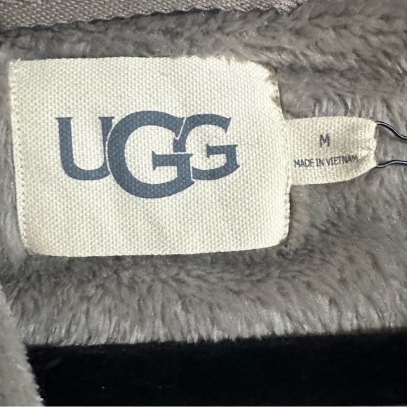 UGG Marlow Double Face Fleece Robe in Charcoal Gray Size Medium NWT - Picture 5 of 9